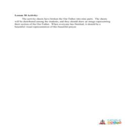 The Our Father - Activity - Grades 3-5